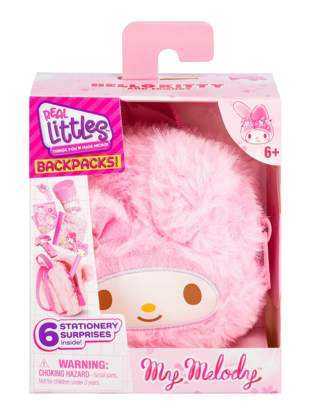 REAL LITTLES My Melody Plush Mini Pink Backpack 6 Stationery Surprises! NEW